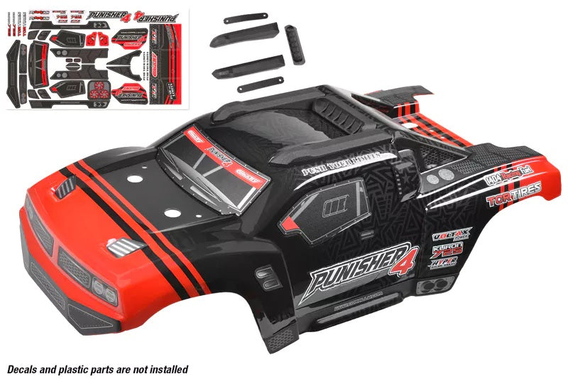 Polycarbonate Body - Punisher 4 - Painted - Cut - Decals - Color Red - 1pc