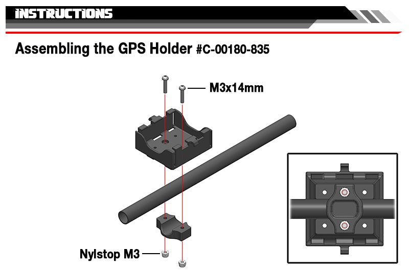 Team Corally - Performance Data Logger Holder for TC GPS, Composite, 1 Set