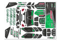 Body Decal Sheet, Kagama XP 6S, Pre-Cut, Green Color, 1pc