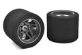 Attack Foam Tires 1/8 Track 37 Shore Rear 76mm Carbon Rims 2 pcs