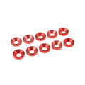 Red Aluminum Washer for M4 Flat Head Screws, OD=10mm, 10 pcs