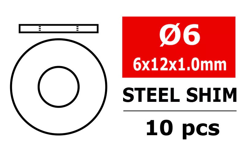 Steel Metric Shim - 6x12x1.0mm - 10pcs
