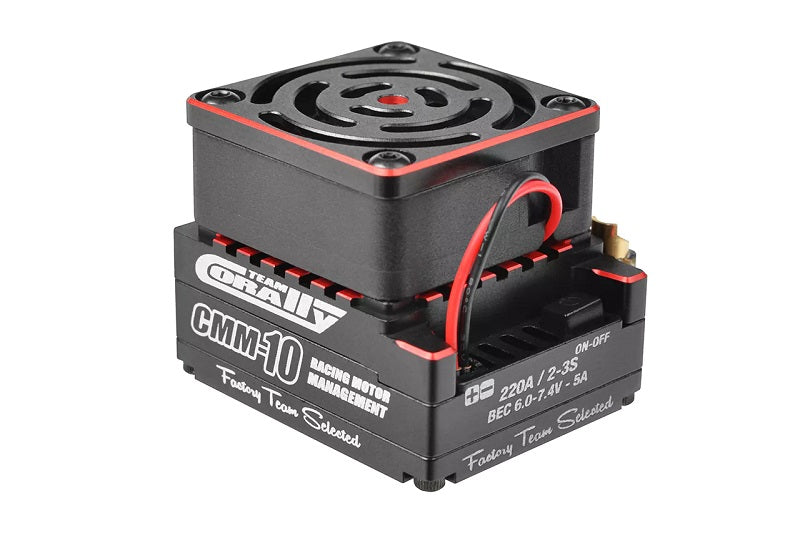 CMM-10 Racing Controller - 2-3S - 220A - BEC 6-7.4V 5A - Sensored-Sensorless - Black - Red Color