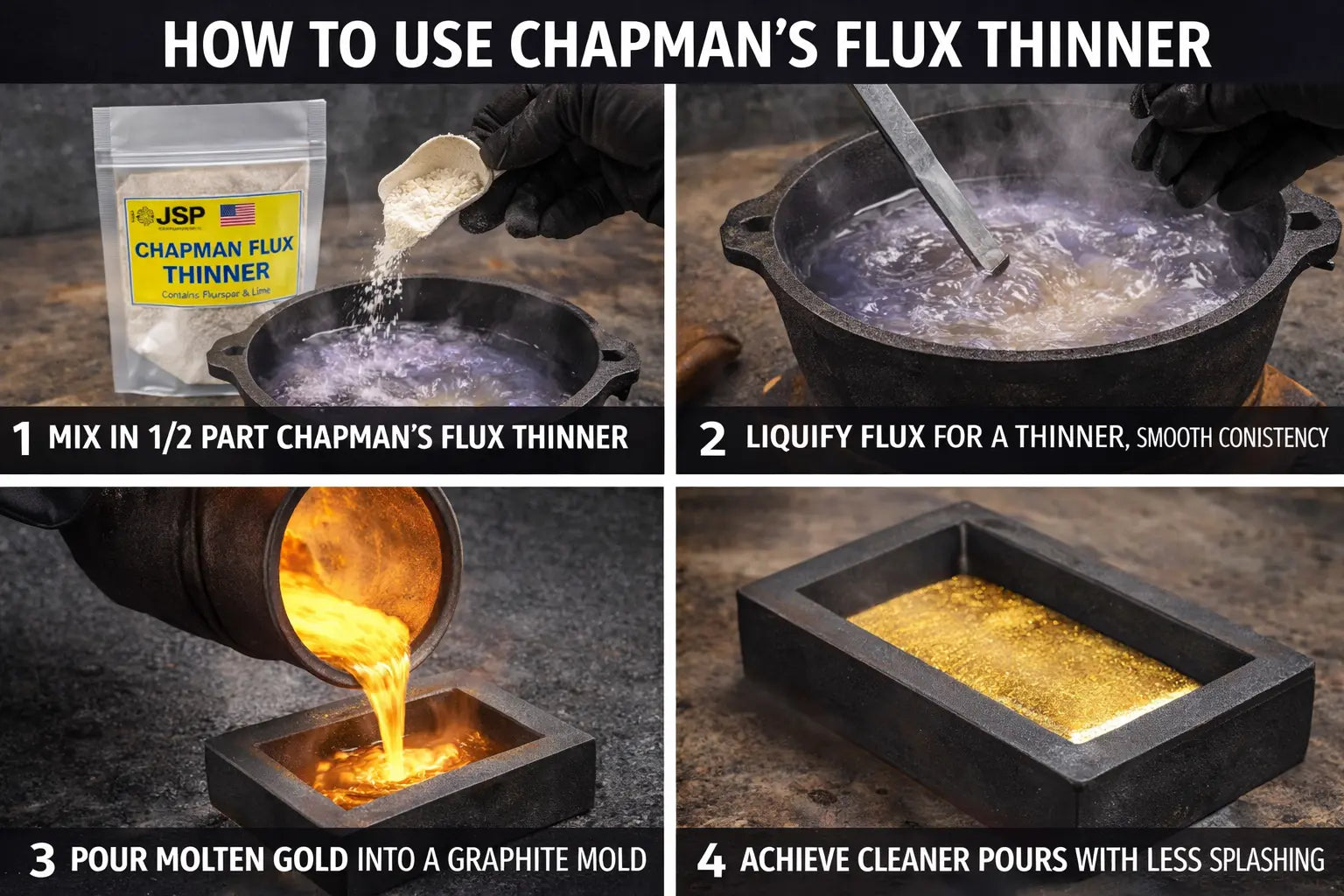 Chapman’s Flux Thinner – Gold Smelting & Black Sand Refining Flux Additive for Cleaner Metal Pours