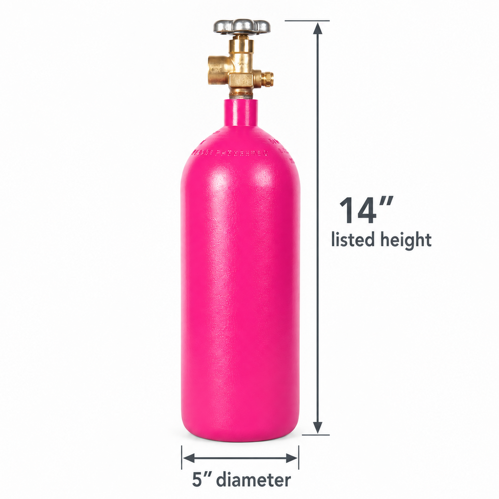 Pink Small Argon Tank Pre-Filled for Permanent Jewelry Welders 20scf
