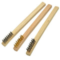 3pc Mini Wire Brush Set, Wood Handles, Carded