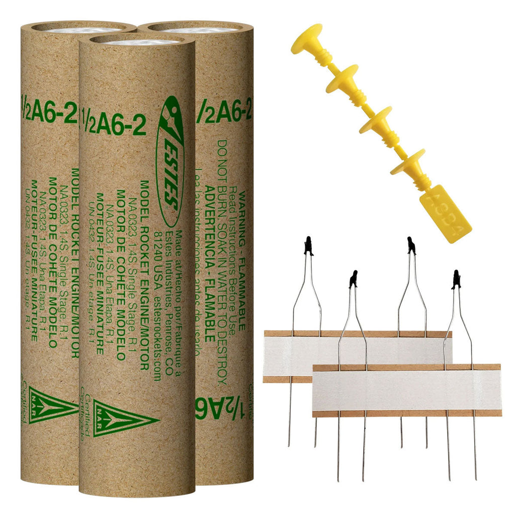 Estes Rockets - 1/2A6-2 Model Rocket Engines, (3pk)