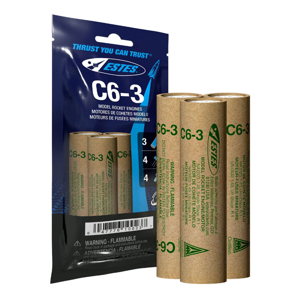 Estes Rockets - C6-3 Model Rocket Engines (3pk)