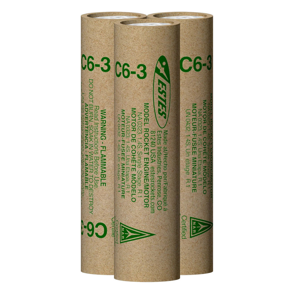 Estes Rockets - C6-3 Model Rocket Engines (3pk)