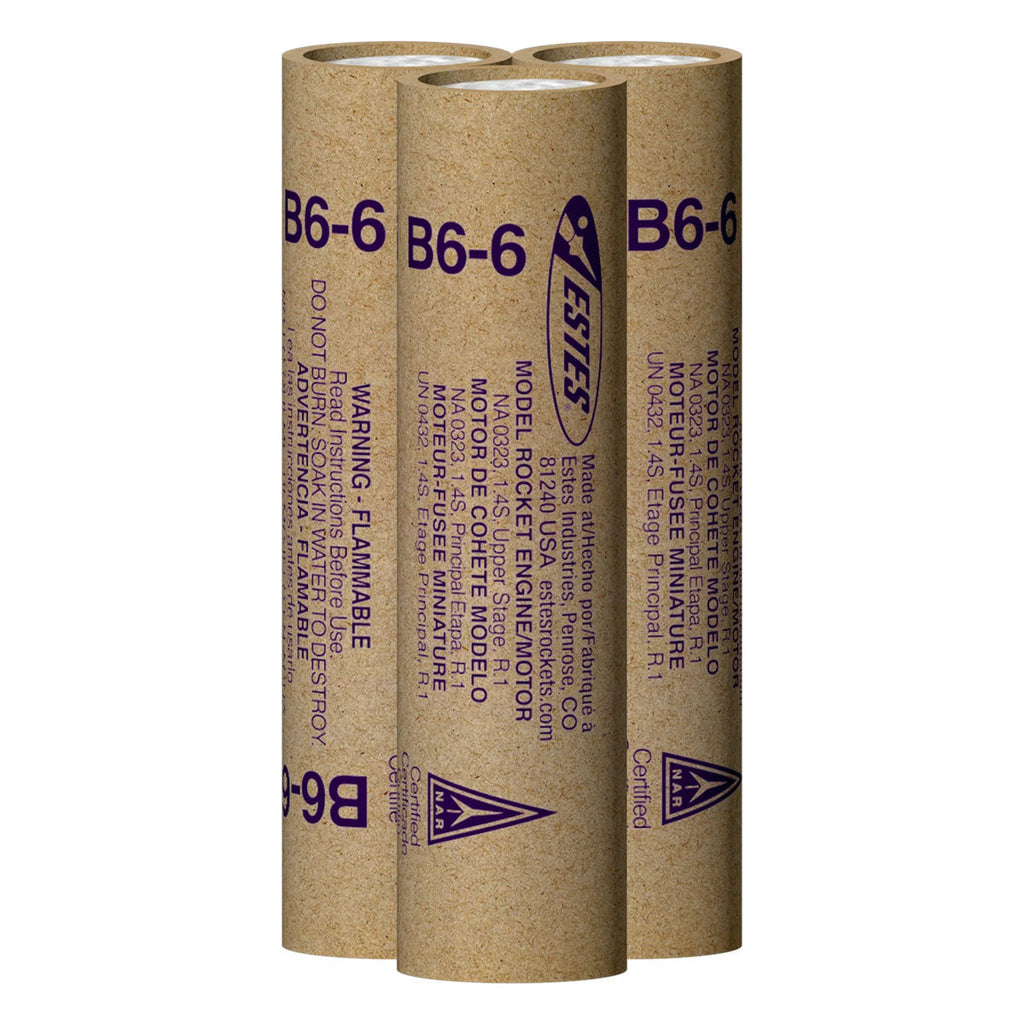 Estes Rockets - B6-6 Model Rocket Engines (3pk)