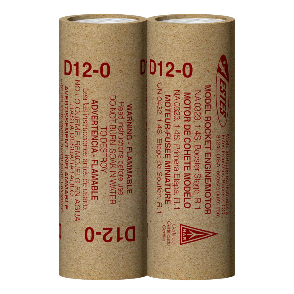 Estes Rockets - D12-0 Model Rocket Engines, (2pk)