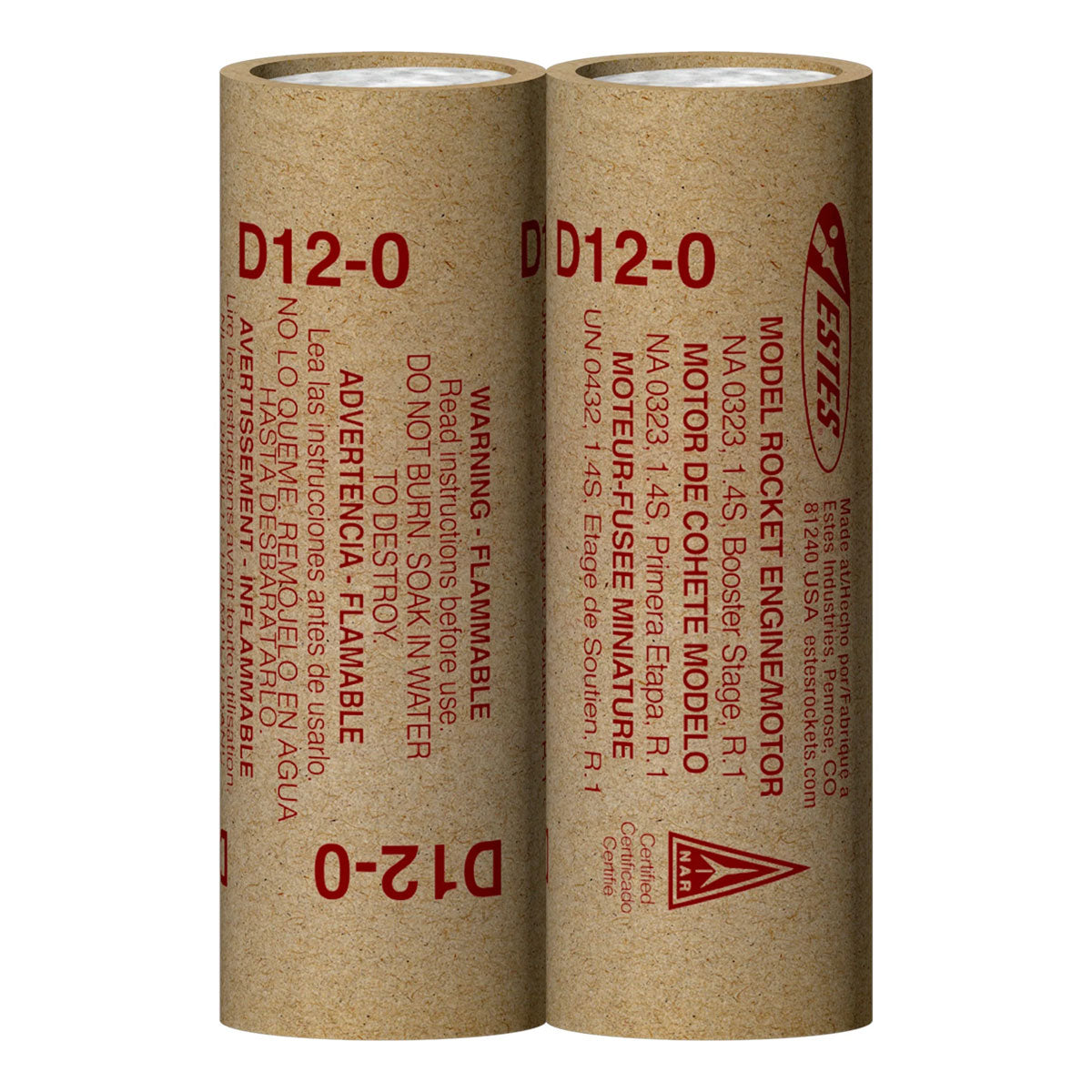Estes Rockets - D12-0 Model Rocket Engines, (2pk)