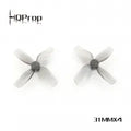 HQProp - Micro Whoop Prop 31MMX4 (2CW+2CCW)-Poly Carbonate-1MM Shaft - Clear Grey