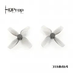 HQProp - Micro Whoop Prop 31MMX4 (2CW+2CCW)-Poly Carbonate-1MM Shaft - Clear Grey