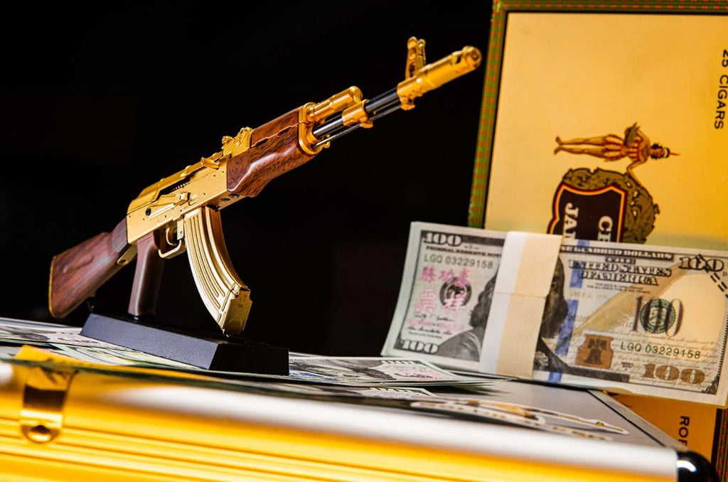 1/3 Scale Die Cast AK47 Model Rifle, Gold