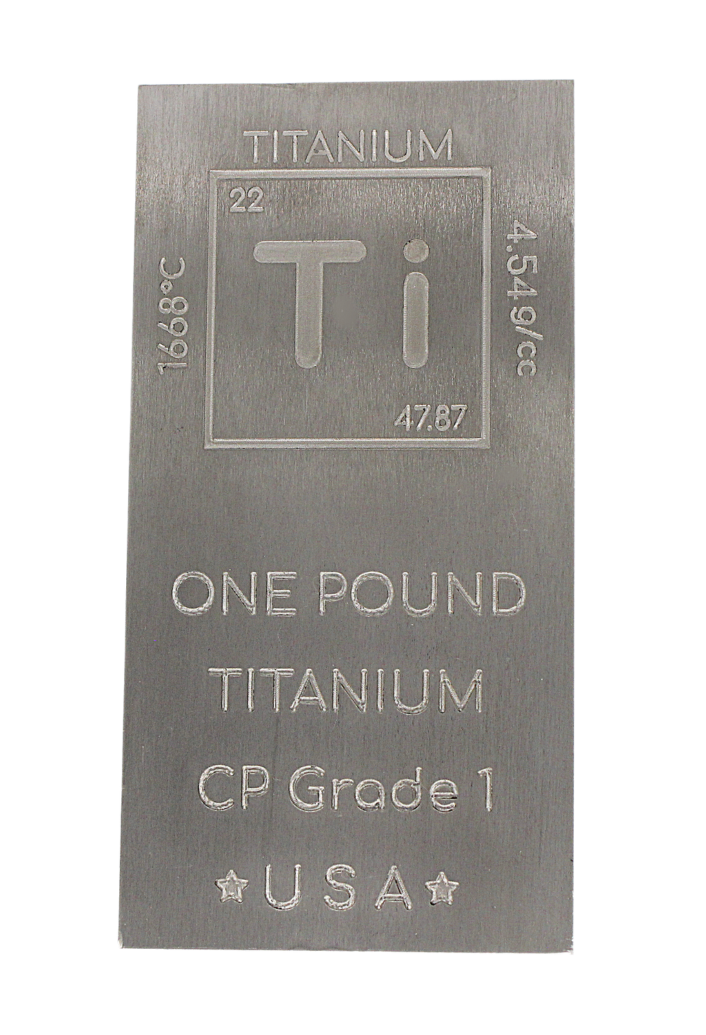 Titanium Bar - 1lb Laser Engraved .999 Pure Bar Chemistry Element Design Unique Rare Metal Gift for Teachers Students Paperweight