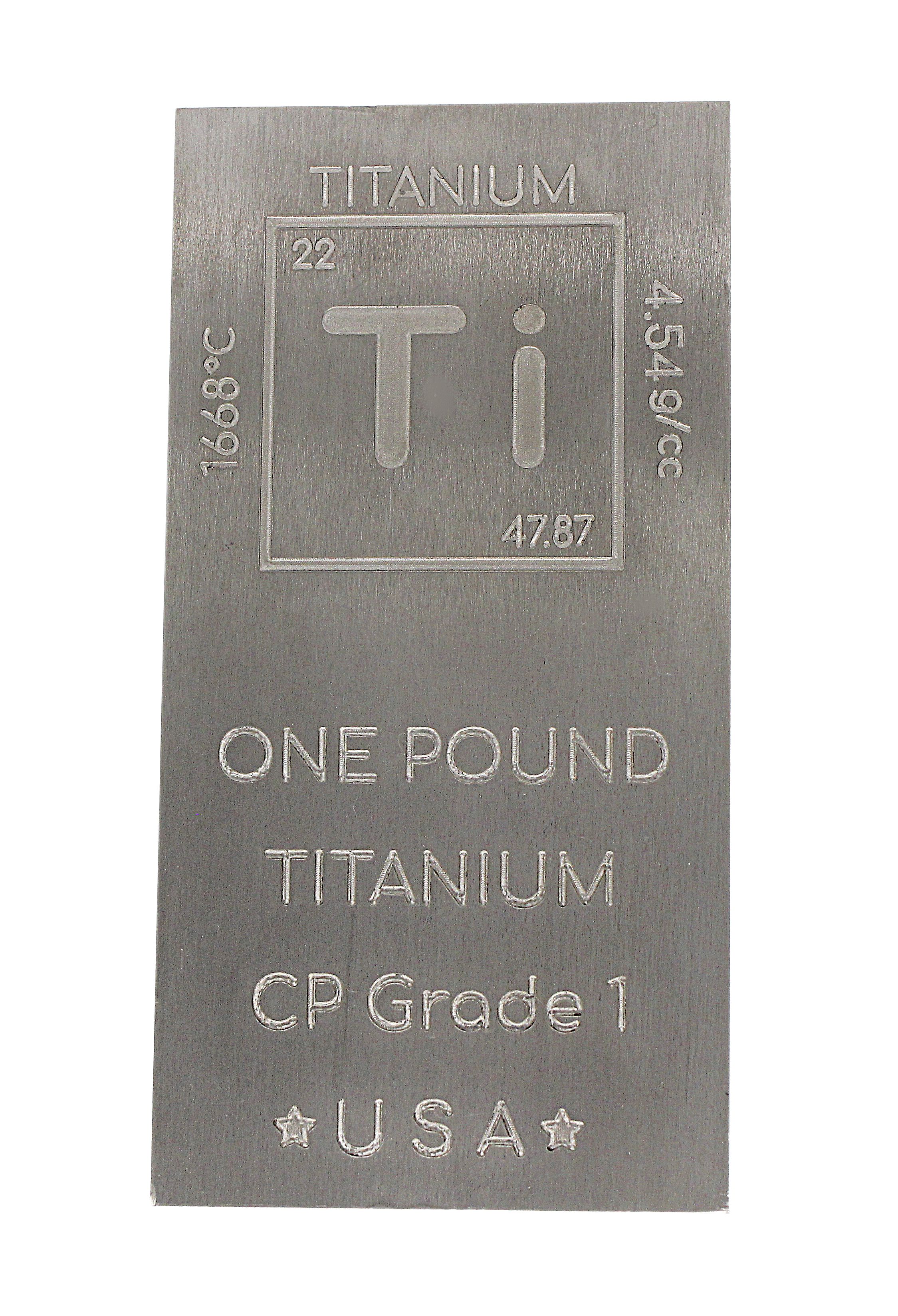 Titanium Bar - 1lb Laser Engraved .999 Pure Bar Chemistry Element Design Unique Rare Metal Gift for Teachers Students Paperweight