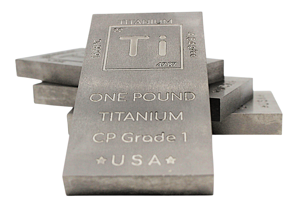 Titanium Bar - 1lb Laser Engraved .999 Pure Bar Chemistry Element Design Unique Rare Metal Gift for Teachers Students Paperweight