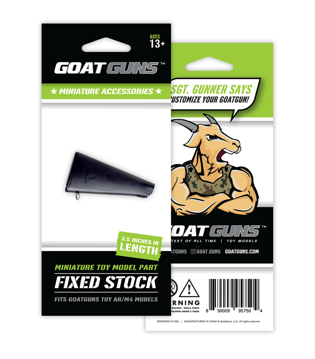 Mini Fixed AR Stock, Fits M16/AR15 Models