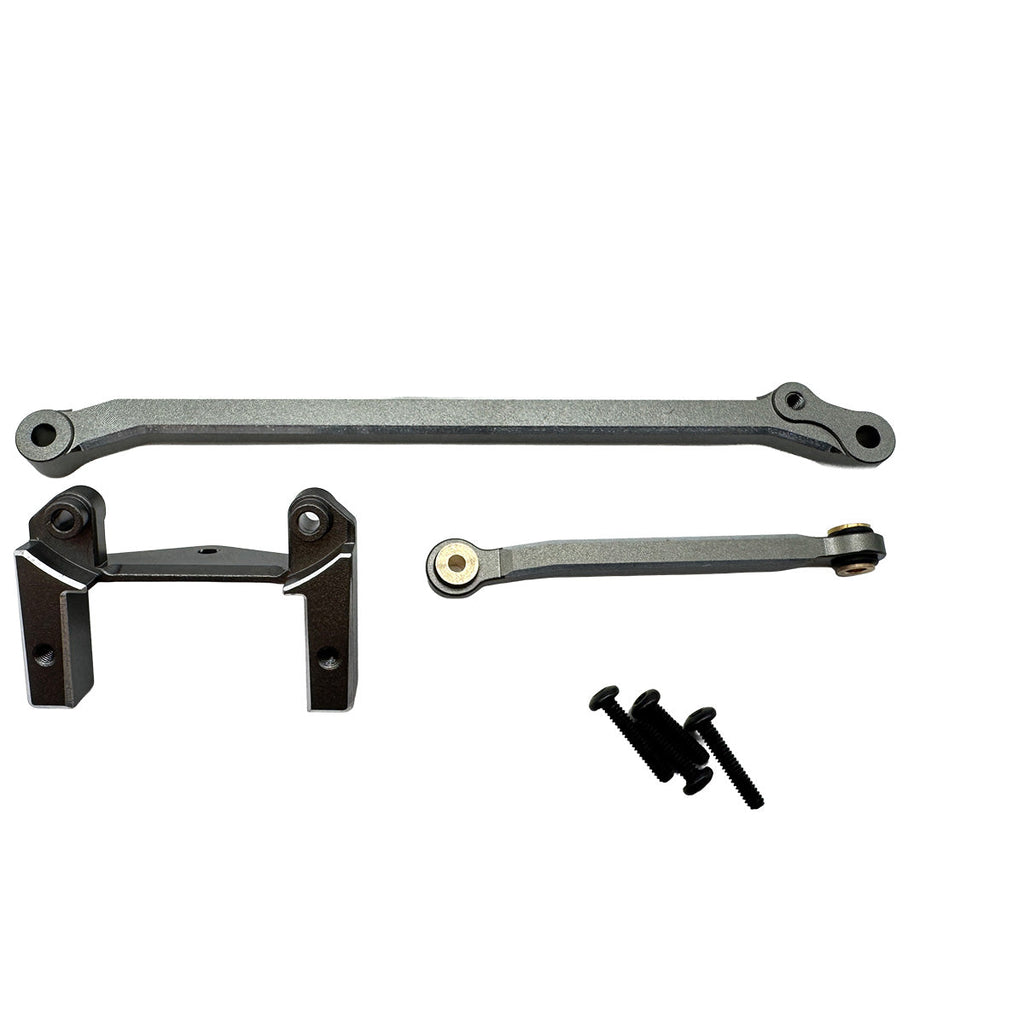 Aluminum Servo Mount & Steering Link Set (Gunmetal)