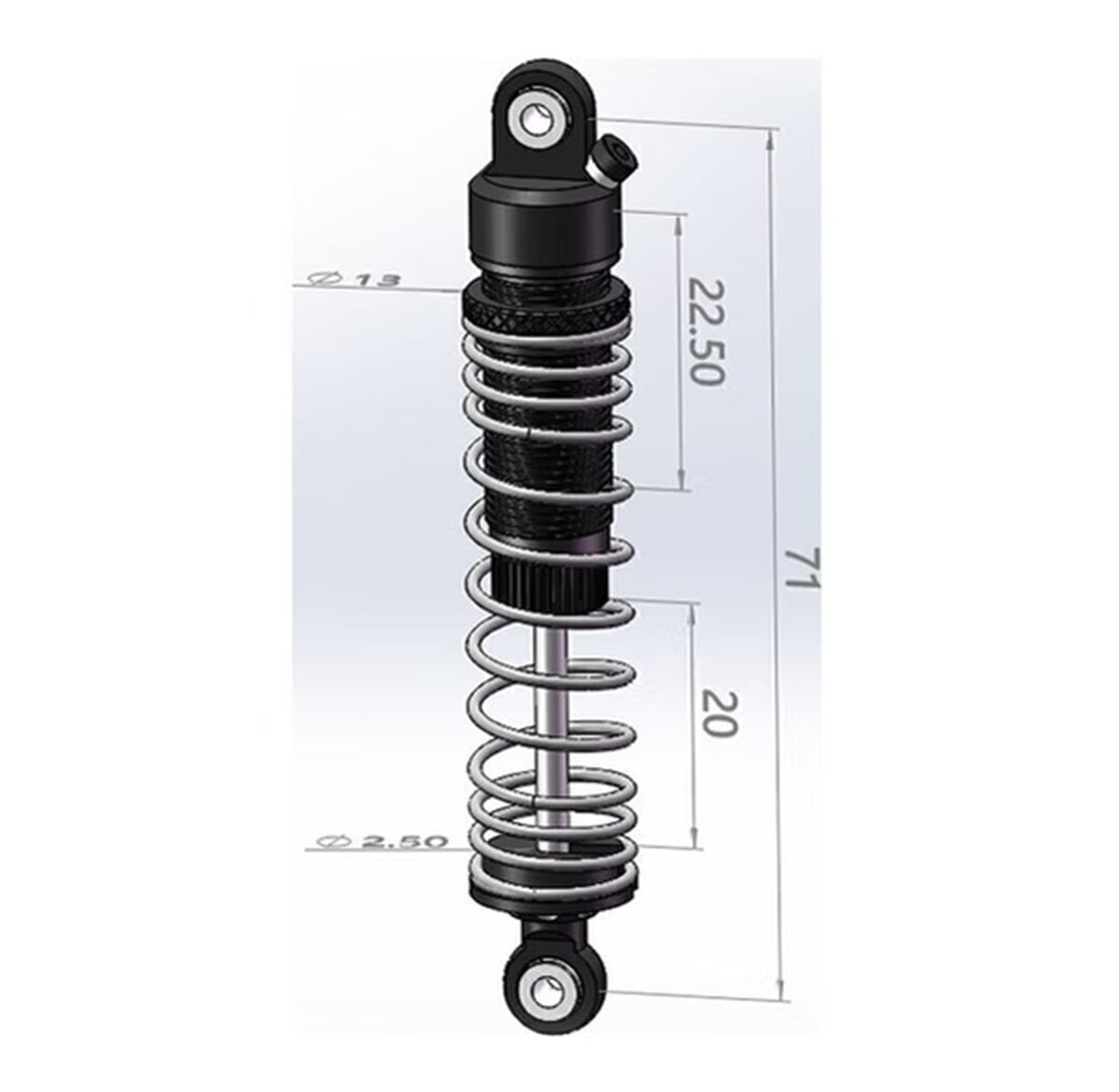 Aluminum Damper Shock 71mm (2) - Grom MT