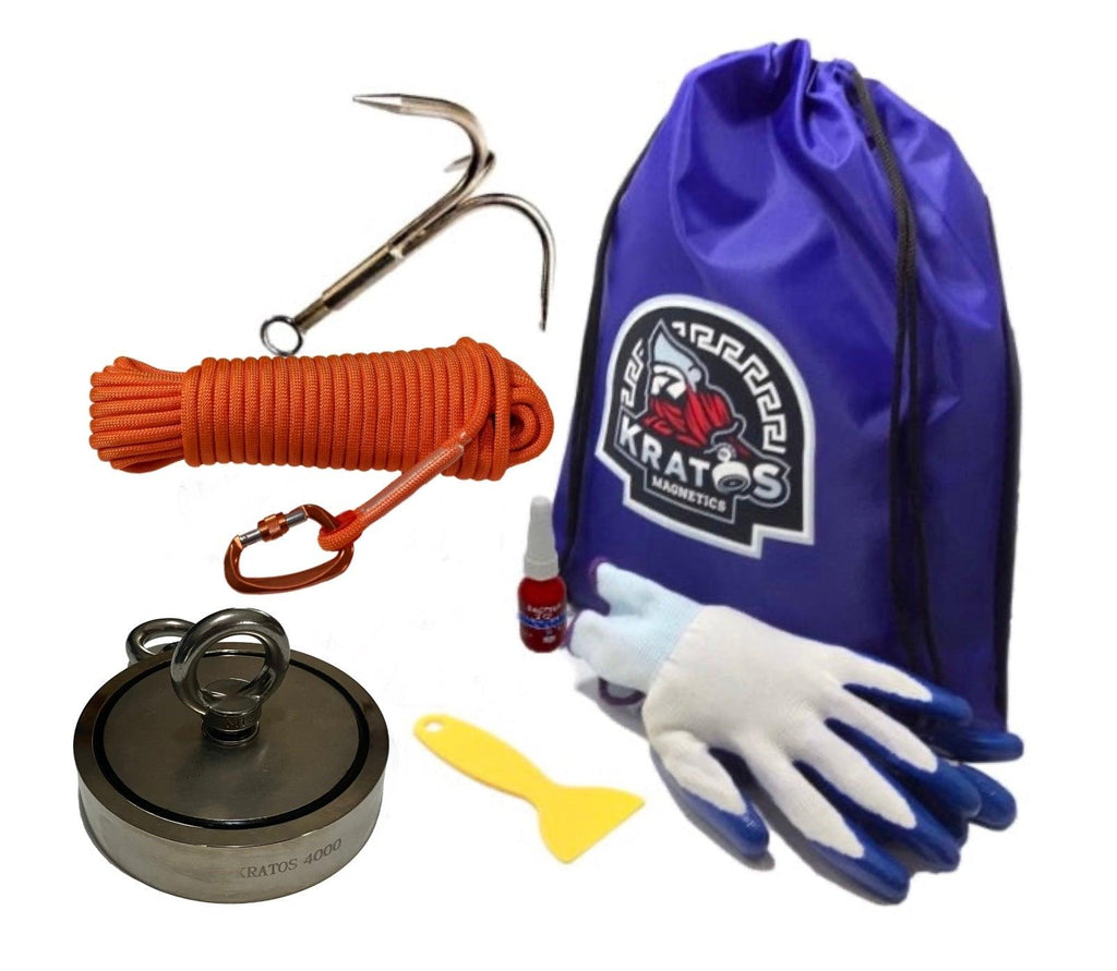 Kit de pesca con imán clásico de neodimio de doble cara Kratos 4000