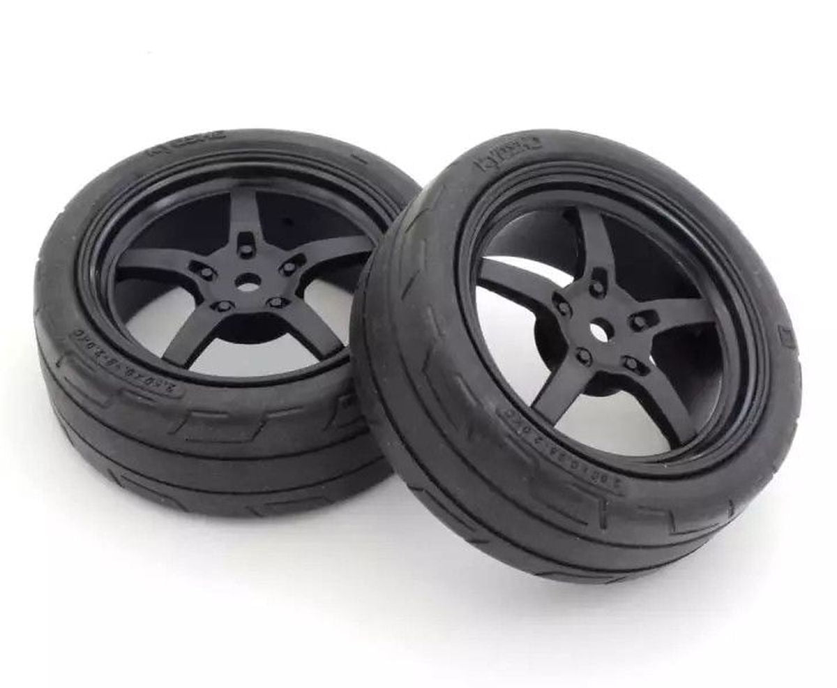 Glued TC Tire FZ02 (M/5-S Racing Wheel/BL/2p)