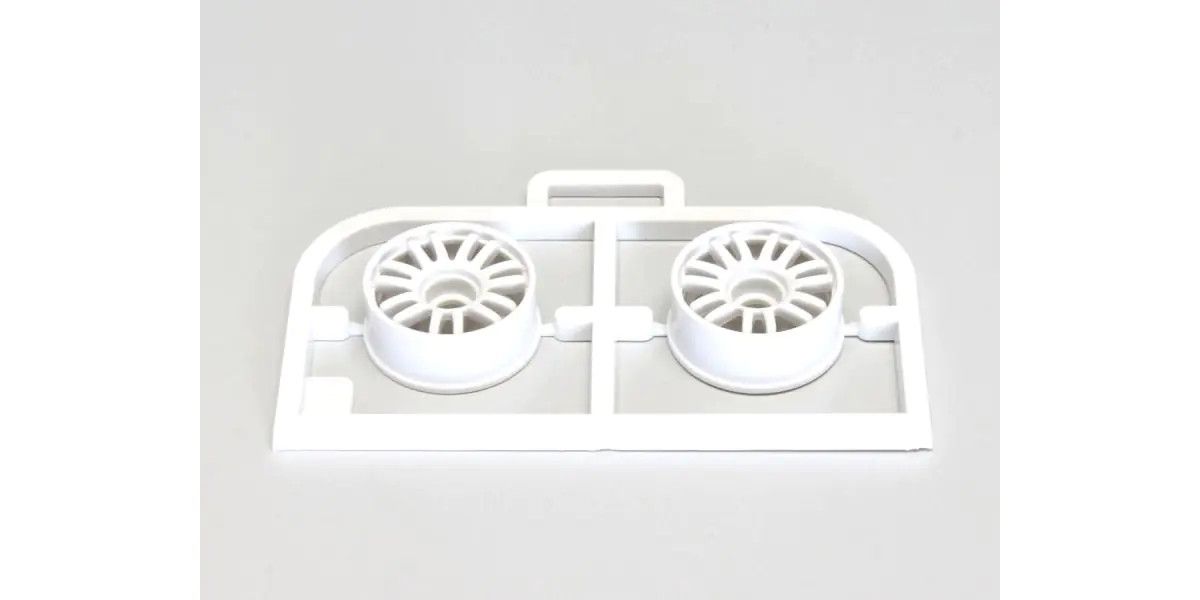 0 Offset White Narrow Wheels for Mini-Z RWD, 2 pc