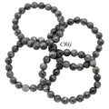 Larvikite Round Bead Stretch Bracelet (8 mm) (1 Piece)