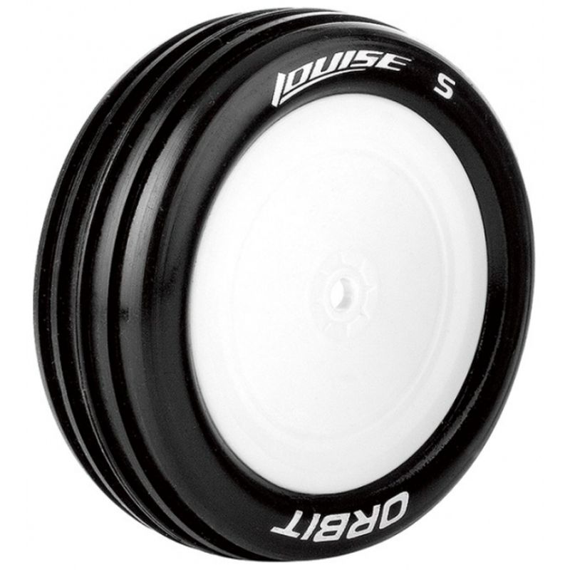E-Orbit 1/10 2WD Front Buggy Tire, Soft, Mounted on White Rim, for Associated B4