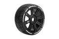 MFT GT-Shiv 1/8 GT Tires, 17mm Hex, Soft, Mounted on Black