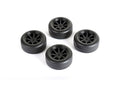 Drift Tires + Wheels 8 Spoke Black +1mm (4pcs), Fits LMX