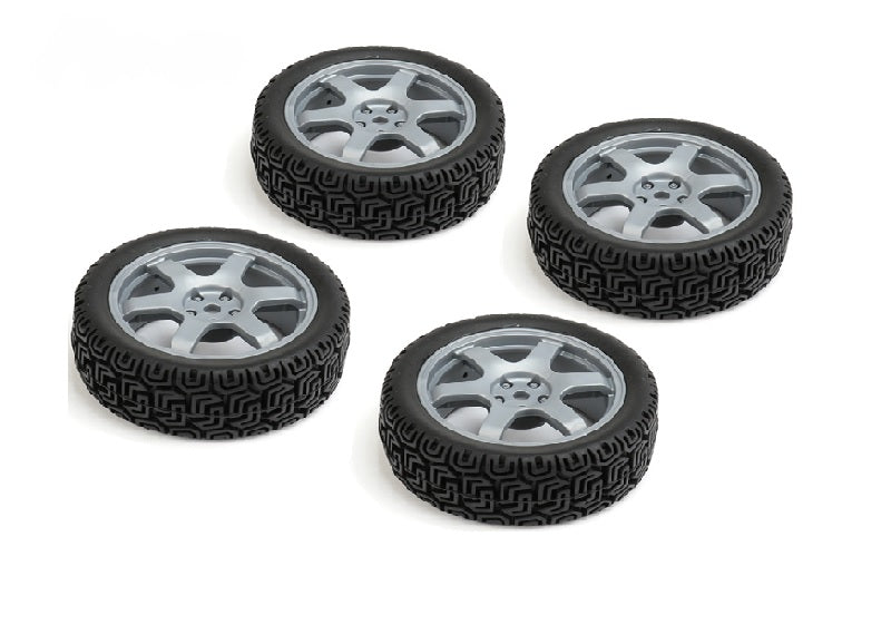 1/10 Rally Tires 6 Spoke Wheel Gray / ET-0mm (4pcs)