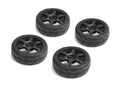 1/10 Road Tires 6 Spoke Wheel, Black / ET-0mm (4pcs),