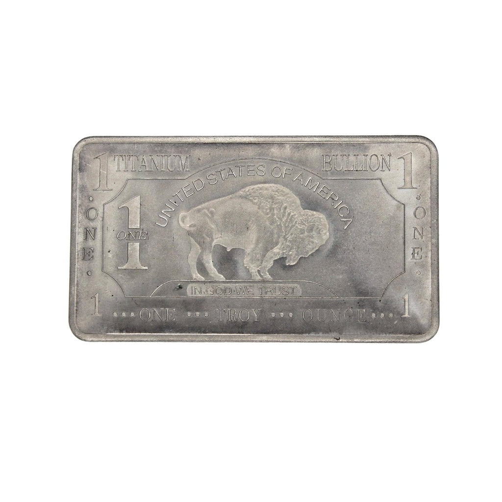 10 Pack – 1 Troy Ounce .999 Pure Titanium Buffalo Bars