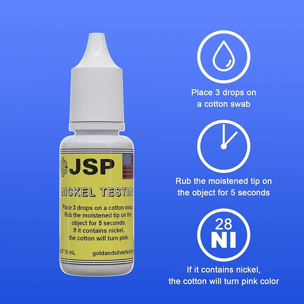 Nickel Metal Testing Solution to Detect Allergy Jewelry Gold Silver Watches Buttons Belts Buckles Dimethylglyoxime Spot Testing