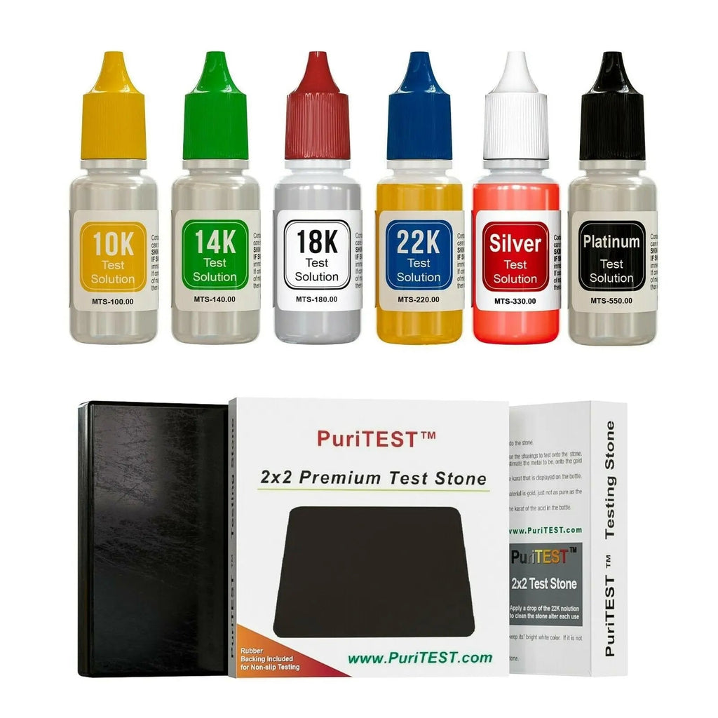 Gold Silver Test Kit 10K 14K 18K 22K 24K 999 Platinum Jewelry with Rare Earth Magnet