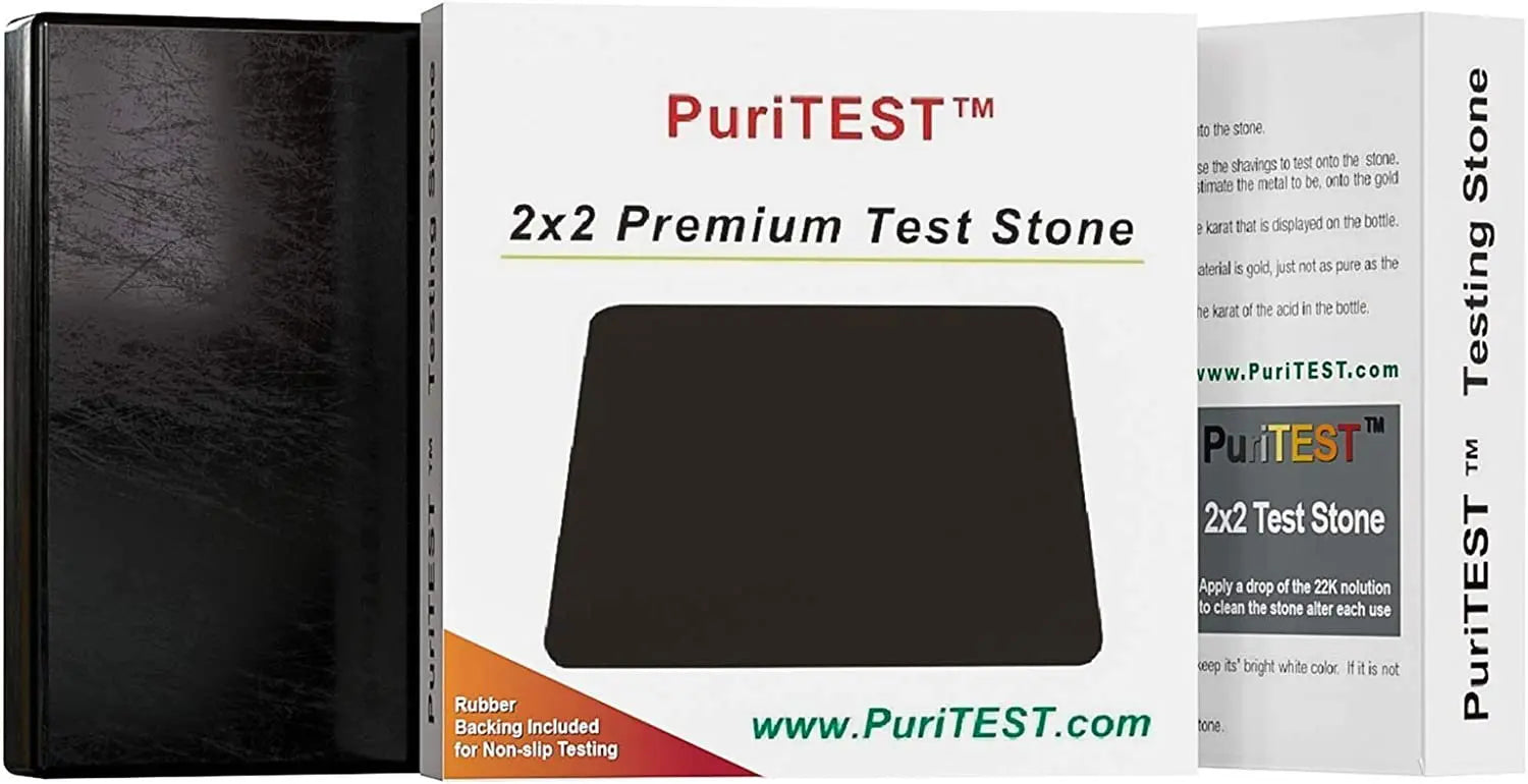 PuriTEST Precious Metal Jewelry Testing Kit Gold Silver Platinum Test Acids Wooden Box 30X Eye Loupe 10K 14K 18K 24K Needle File Cloth Acid
