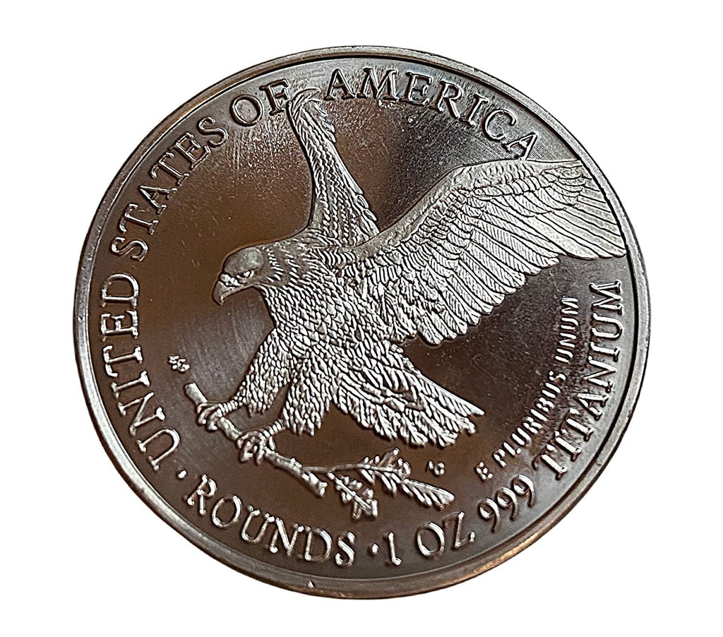 100- 1 Ounce OZ 999 Fine Solid Titanium Precious Metal Liberty Eagle Coins Ingot Bullion Ti Element Chemistry Proof Mint Coin