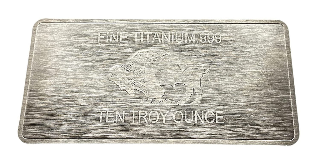 10 Ounce OZ 999 Fine Solid Titanium Precious Metal American Buffalo Bar Ingot Bullion Ti Element Chemistry Proof Mint Coin