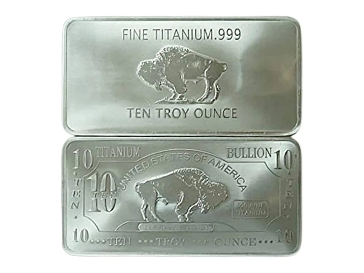10-10 Ounce OZ 999 Fine Solid Titanium Precious Metal American Buffalo Bar Ingot Bullion Ti Element Chemistry Proof Mint Coin (Copy)
