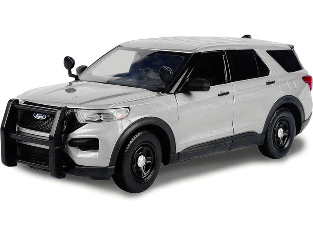2022 Ford Police Interceptor Utility Unmarked Slick-Top Silver 1/24 Diecast Model Car by Motormax