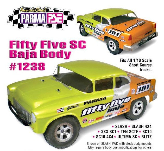 1/10 Parma '55 Muscle Baja Short Course Drag .040" Clear Body