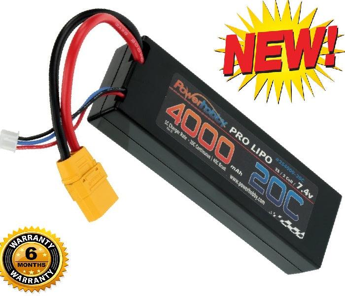 2S 7.4V 4000mAh 20C LiPo Battery Pack w/ XT60 Plug Hard