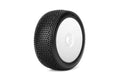 Block In 1/8 Buggy Mounted Tires White Wheels (2)