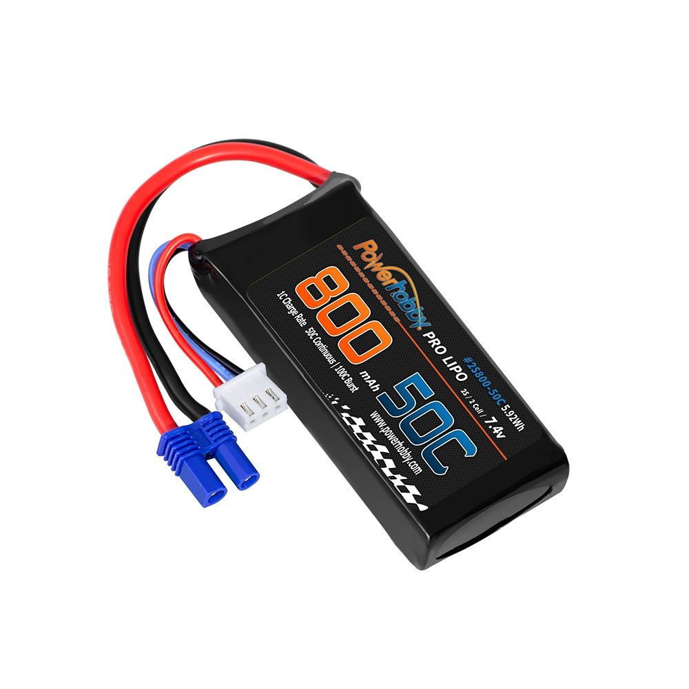 Power Hobby - 2S 7.4V 8000mAh 50C Lipo Battery w, EC2 Plug Losi