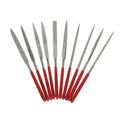 Set of 10 Steel Hand Jewelry Files Diamond Flat Tool Square Warding Knife Equaling Crossing Barrette Tapered Alloy