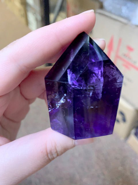 QTY 1 - Fully Polished Extra Quality Amethyst Tower (200 - 400 GRAMS) avg