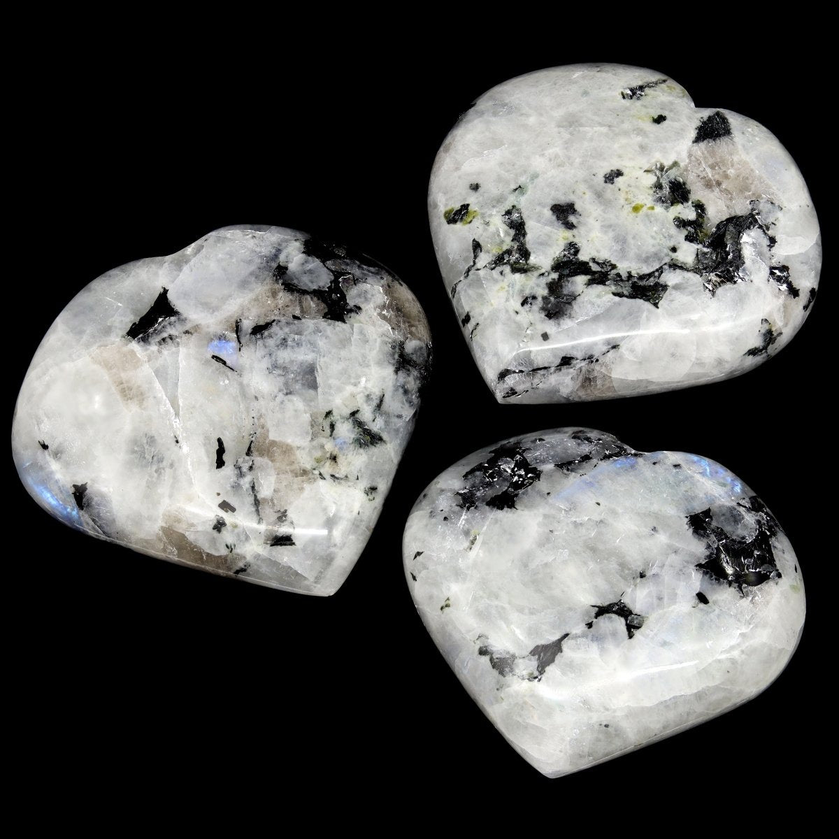 QTY 1 - Rainbow Moonstone Puffy Heart / XL Palm Size