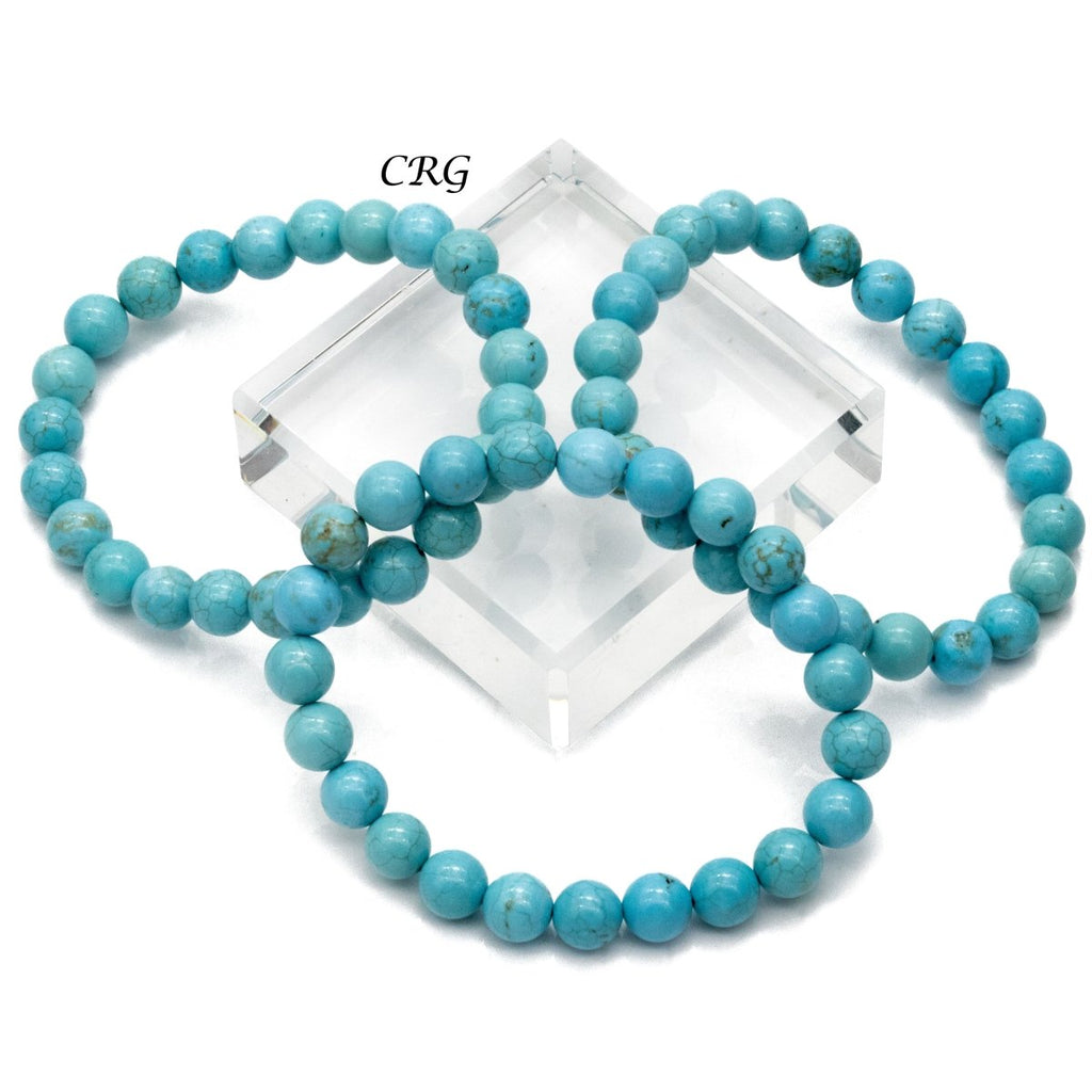 Qty 1 - Turquoise Premium Bead Stretch Bracelet / 8 mm AVG